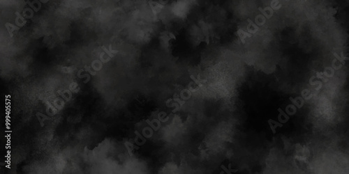 Abstract dark grey storm cloud texture. black dramatic smoke brush effect smoke swirls misty fog isolated, background. Gray grunge painted paper textured canvas for design watercolor scraped vector.	
