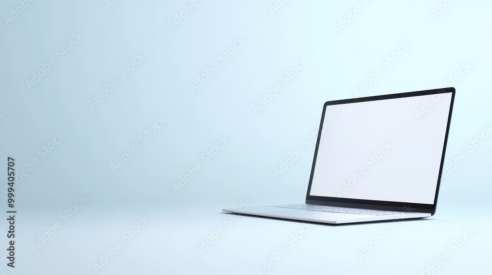 A modern, slim laptop with a blank white screen placed on a pure white background. Perfect for tech, design, or product-related visuals. A modern, slim laptop with a blank white screen placed on a pure white background. Perfect for tech, design, or product-related visuals.