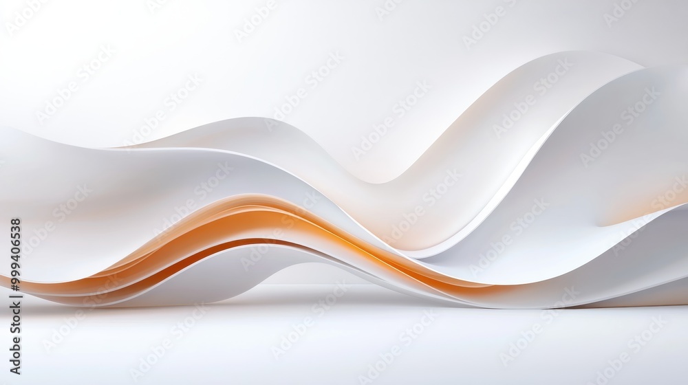 Fototapeta premium A soft, flowing gradient of blurred lines spreading across a plain white backdrop.