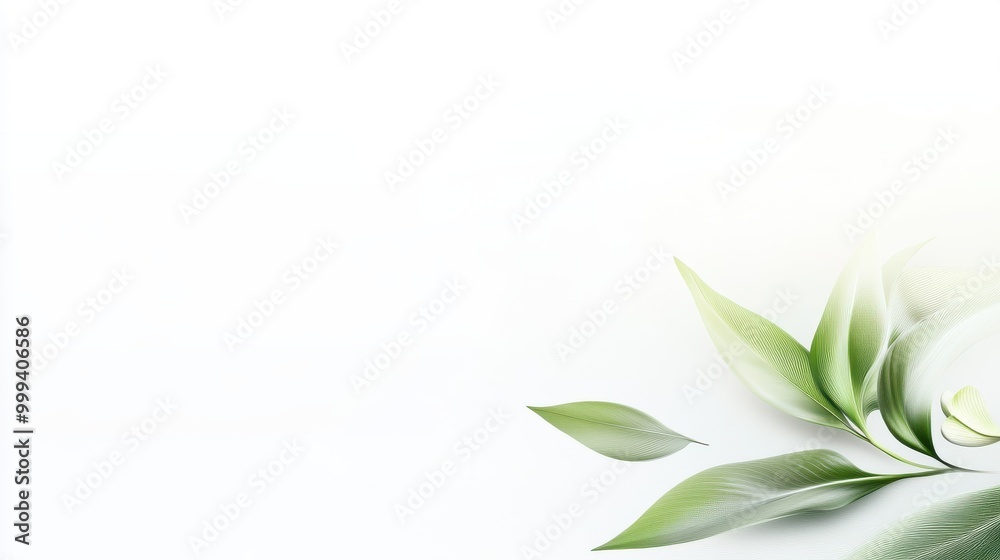 Fototapeta premium A soft gradient from green to white with smooth transitions, creating a nature-inspired effect on the white backdrop.