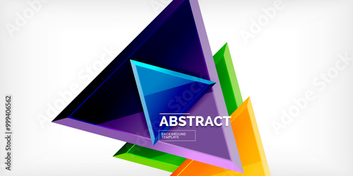 Abstract background - glossy triangles. Vector Illustration For Wallpaper, Banner, Background, Card, Book Illustration, landing page