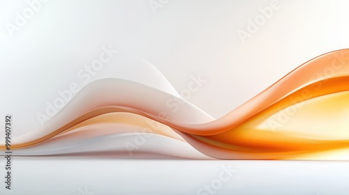 Abstract shape set against a white background, with a gradient of warm tones moving from bottom to top.