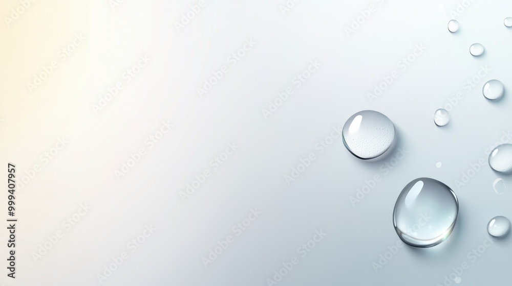 Blurred raindrops on a glass surface with a clean white background behind them. Blurred raindrops on a glass surface with a clean white background behind them.