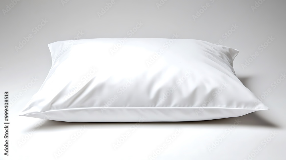 A soft white pillow with smooth edges isolated on white background. A soft white pillow with smooth edges isolated on white background.