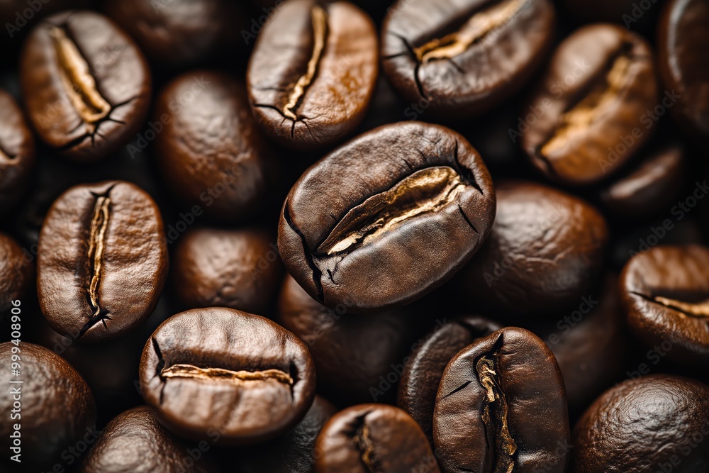 Fototapeta premium Close up view of coffee beans