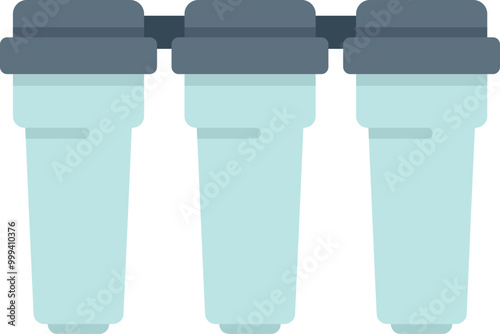 Illustration of an industrial water filter system purifying water for drinking