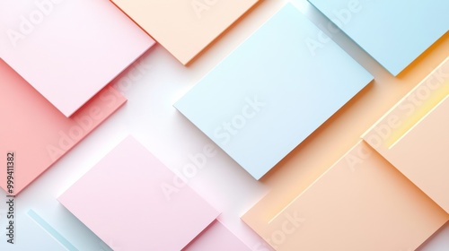 Minimalist pastel-toned geometric patterns softly blending into a white background.