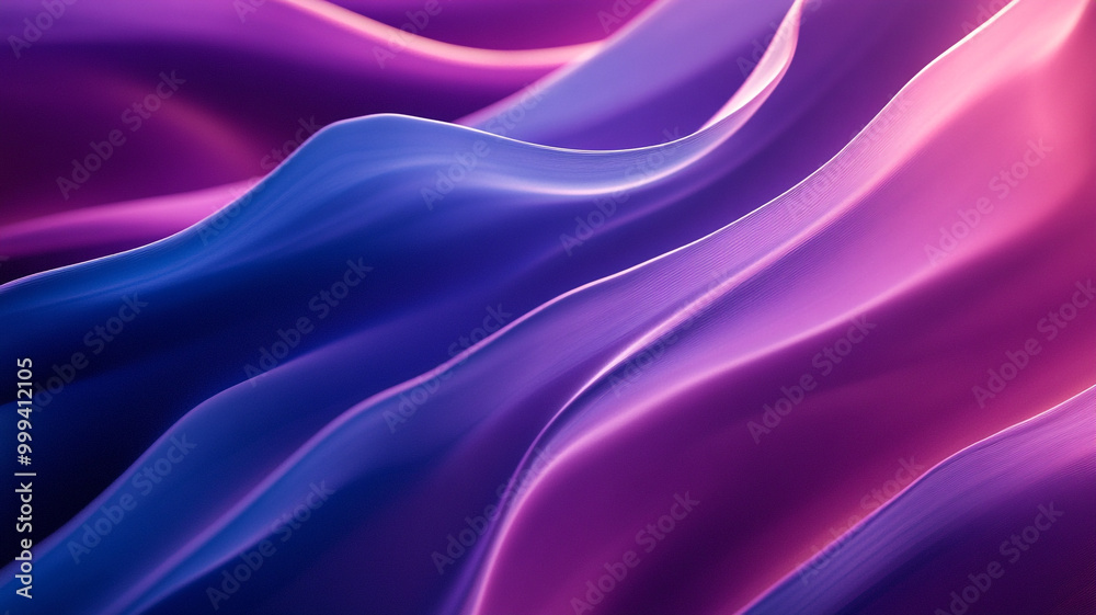 Smooth flowing fabric in shades of purple and blue creating a beautiful abstract pattern Smooth flowing fabric in shades of purple and blue creating a beautiful abstract pattern