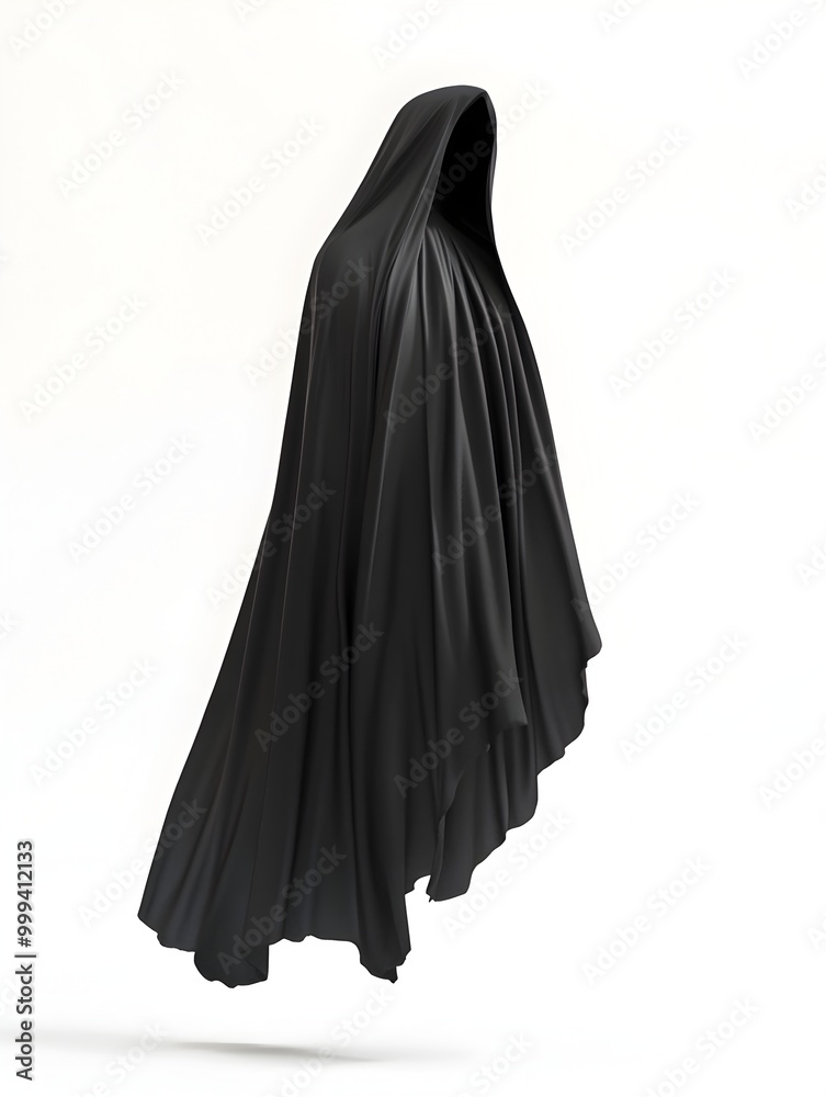 Mystical Vampire Mantle Suspended in Ethereal Glow on Minimal White Background Mystical Vampire Mantle Suspended in Ethereal Glow on Minimal White Background