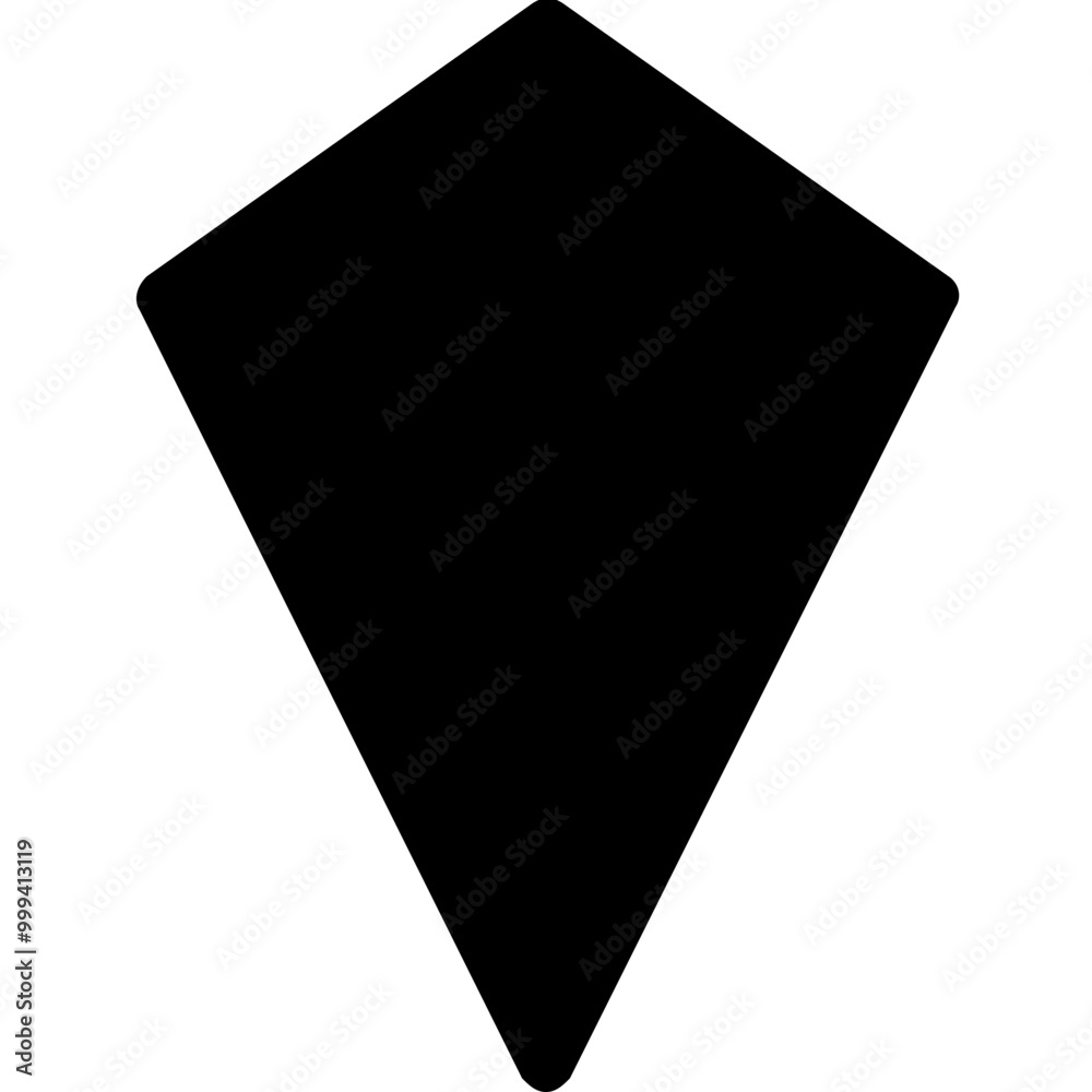 Kite Shape Icon Glyph Style. Simple Geometric Shapes Vector Illustration. Kite Shape Icon Glyph Style. Simple Geometric Shapes Vector Illustration.