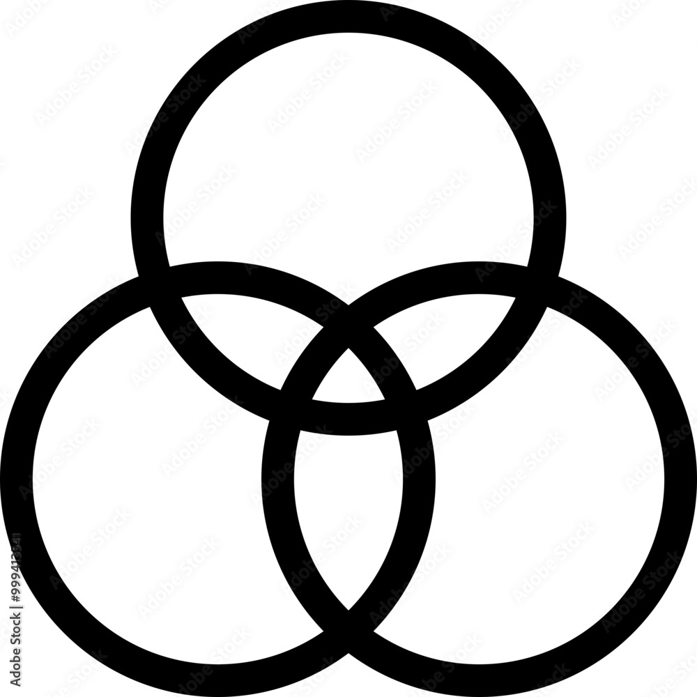 Diagram Venn Icon Outline Style. Simple Geometric Shape Vector Illustration. Diagram Venn Icon Outline Style. Simple Geometric Shape Vector Illustration.