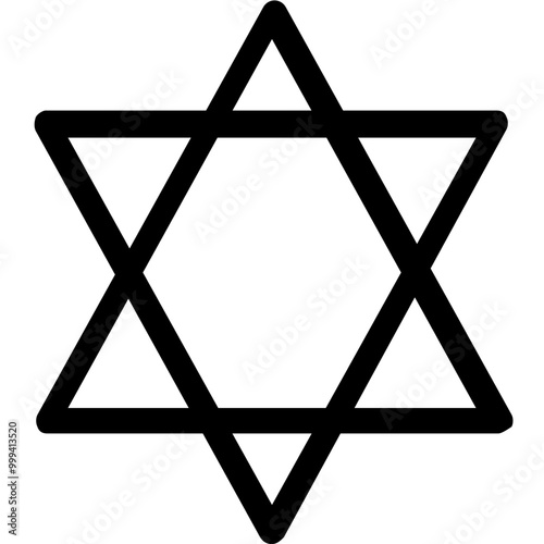 Jews Icon Outline Style. Simple Geometric Shape Vector Illustration.