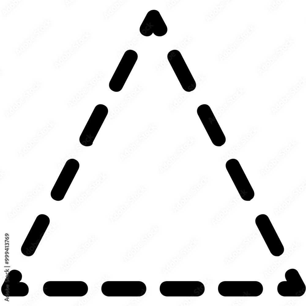 Triangle Icon Dash Line Style. Simple Geometric Shapes Vector Illustration. Triangle Icon Dash Line Style. Simple Geometric Shapes Vector Illustration.