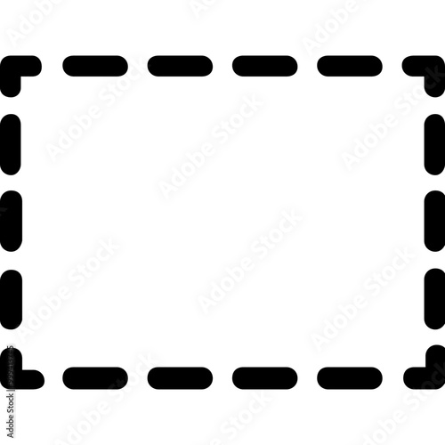 Rectangle Icon Dash Line Style. Simple Geometric Shapes Vector Illustration.
