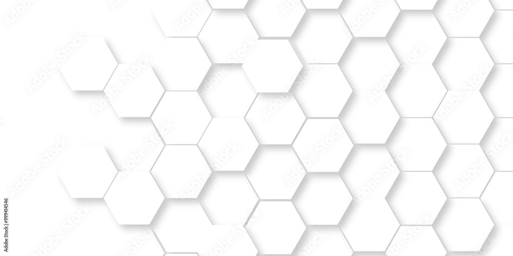 Vector abstract 3d white hexagon realistic mesh cell honeycomb texture. geometric white grid emboss hexagonal background. luxury emboss honeycomb white pattern shadow polygonal square web connection. Vector abstract 3d white hexagon realistic mesh cell honeycomb texture. geometric white grid emboss hexagonal background. luxury emboss honeycomb white pattern shadow polygonal square web connection.