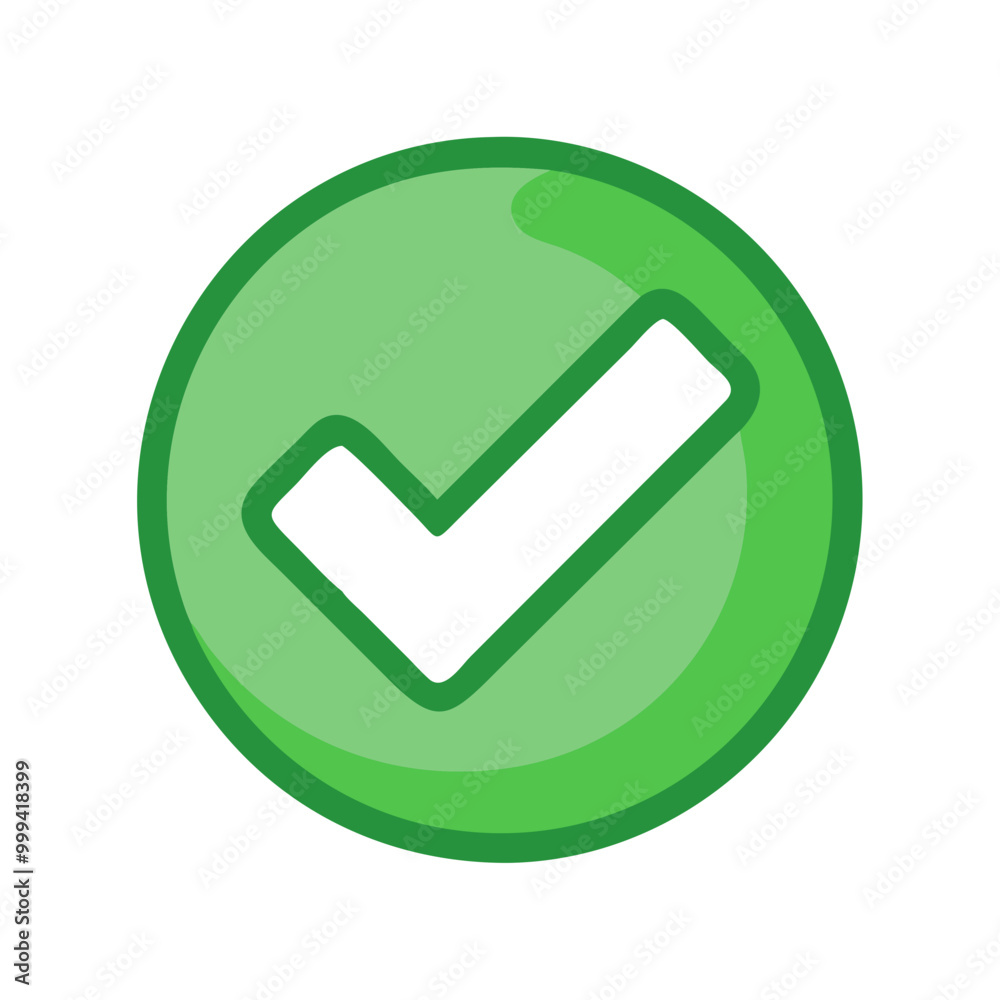Green checkmark inside a thick green circle on a white background. Green checkmark inside a thick green circle on a white background.
