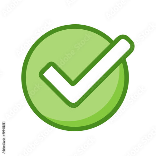 Light Green Check Mark in Circle Validation Icon