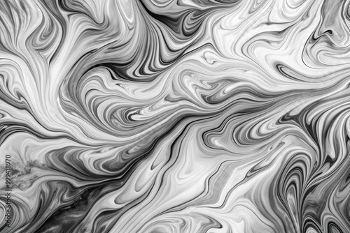 Abstract black and white marble texture with liquify effect