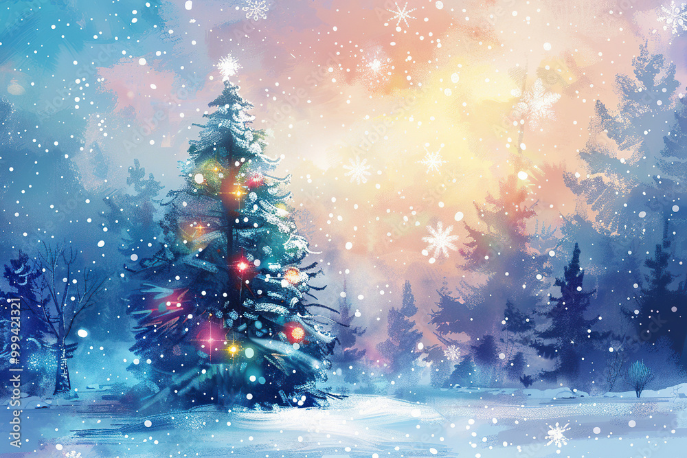 Christmas greeting card with bright winter holiday composition and New Year background Christmas greeting card with bright winter holiday composition and New Year background