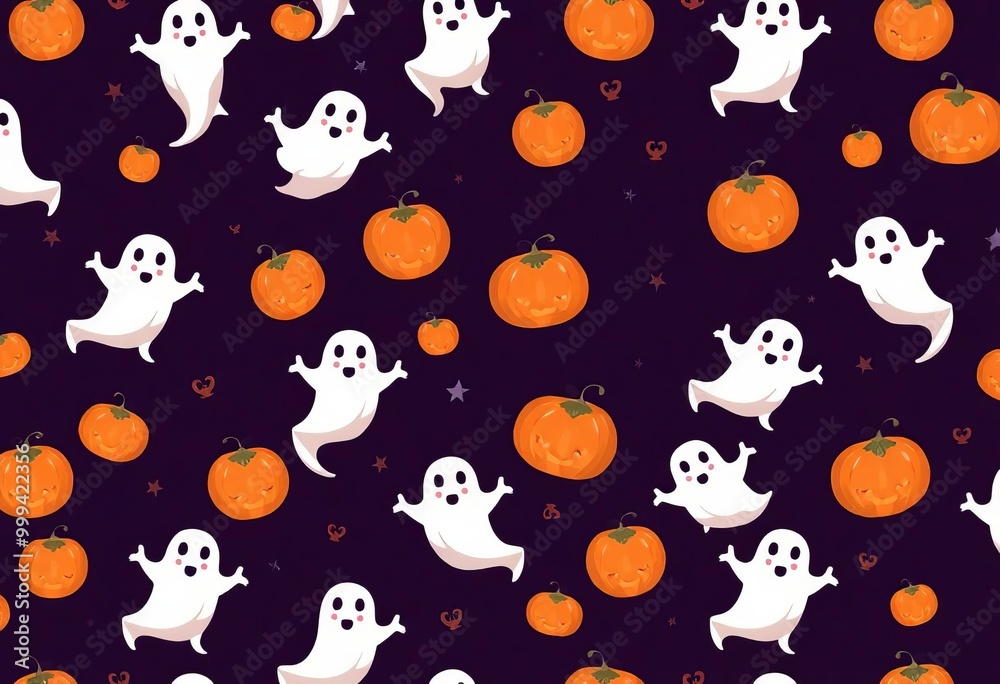 Playful Ghosts and Pumpkins Pattern
