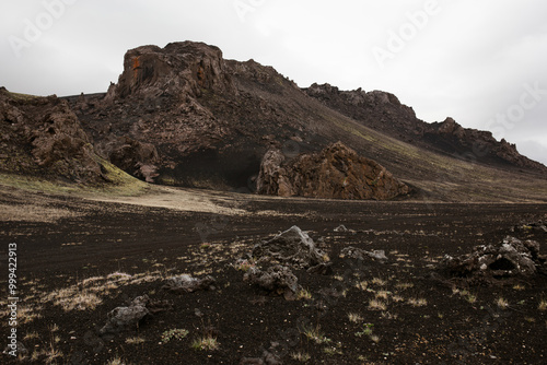 volcanic landscape in Iceland photo