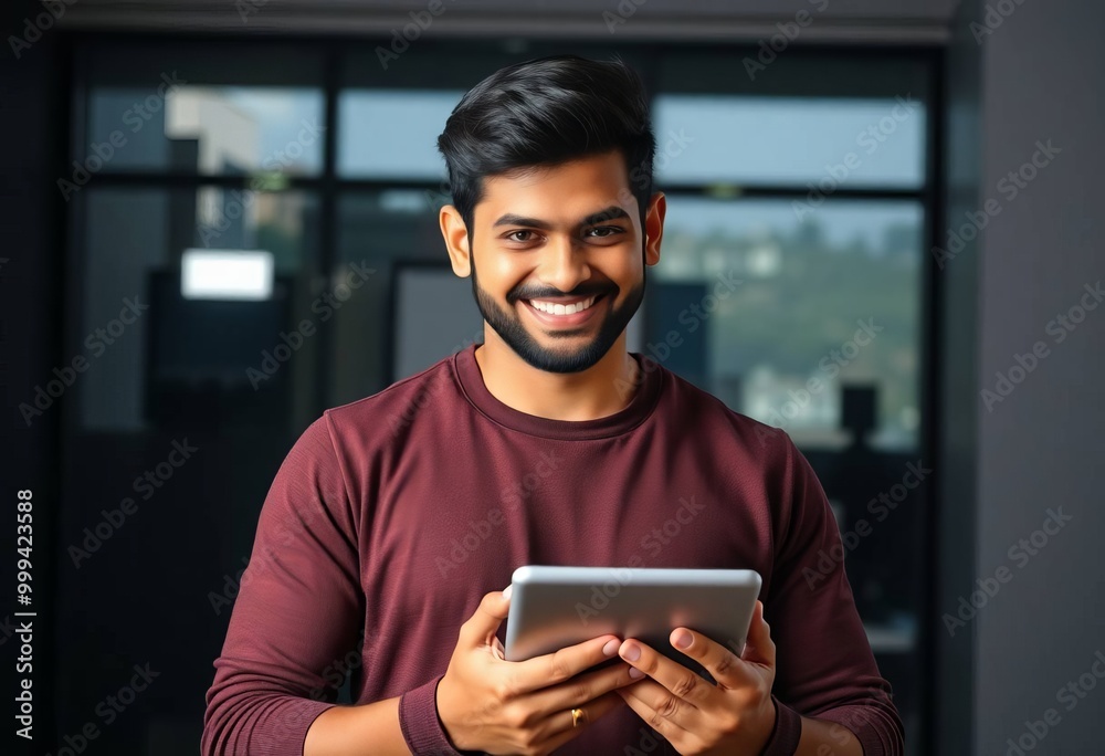 Smiling Man with Tablet Smiling Man with Tablet