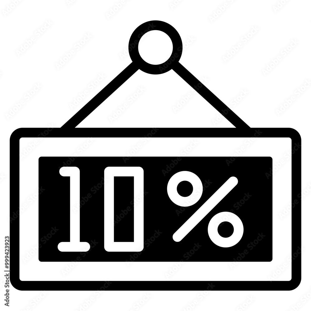 10 Percent Discount Sign icon