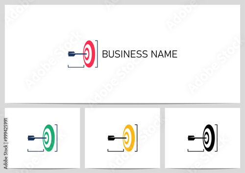 Arrow On Target Measurement Lines Logo Design