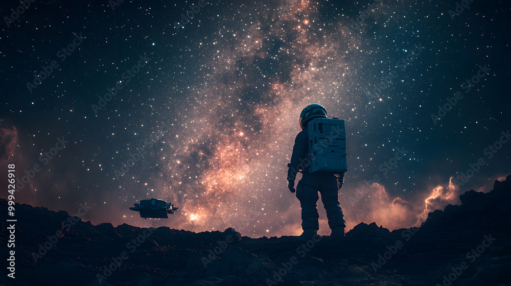 A Cinematic Shot of an Astronaut in Space Surrounded by Stars
A Cinematic Shot of an Astronaut in Space Surrounded by Stars