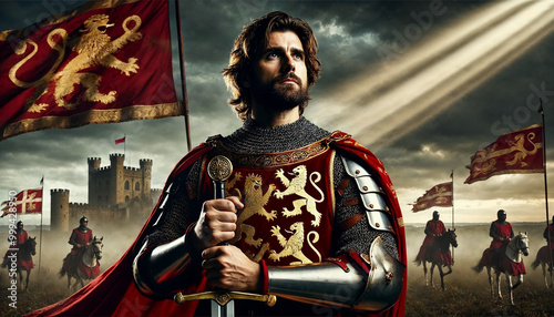 Richard The Lionheart Medieval King of England in Knight Armor