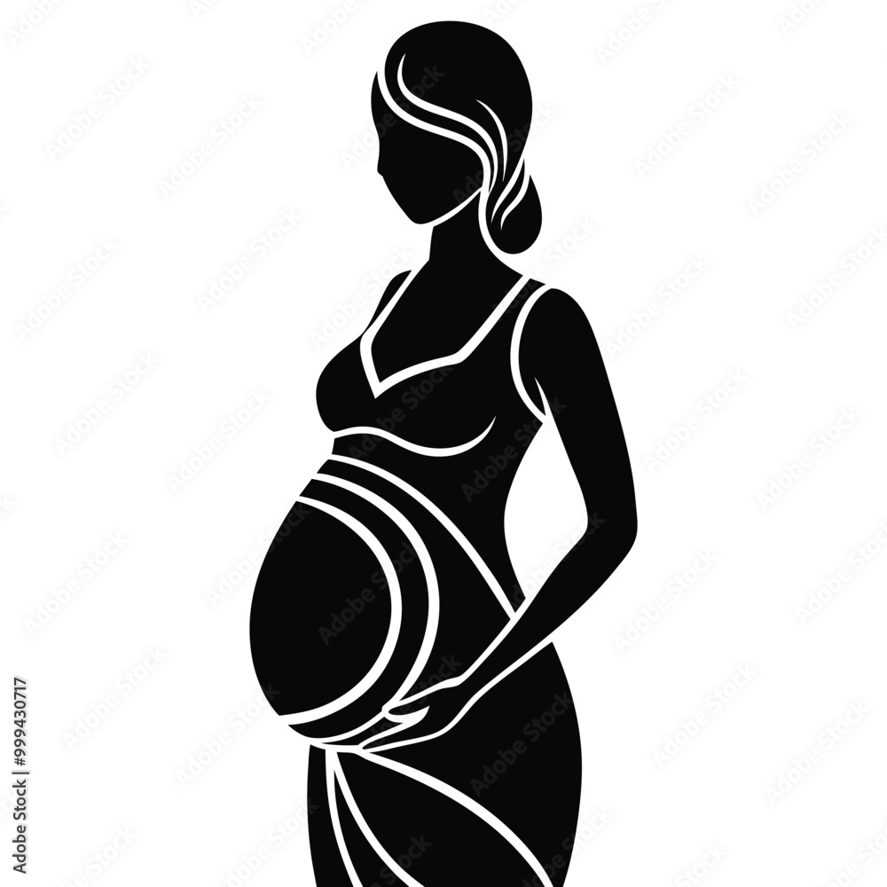 silhouette of a beautiful pregnant woman. pregnant logo icon silhouette of a beautiful pregnant woman. pregnant logo icon