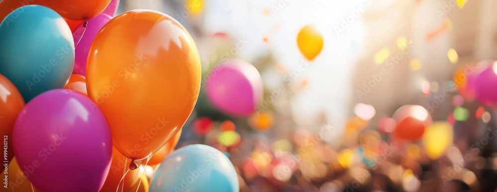 Colorful balloons float in a festive atmosphere, creating a joyful ambiance for celebrations and gatherings. Colorful balloons float in a festive atmosphere, creating a joyful ambiance for celebrations and gatherings.