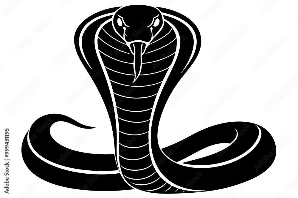 Fototapeta premium Cobra silhouette, snake silhouette vector
