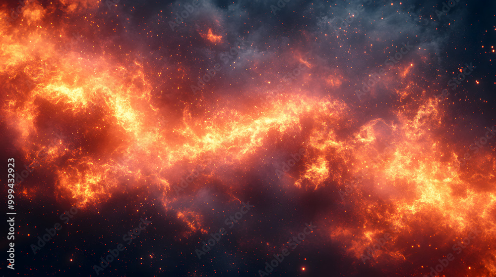 The Background is Full of Flames Creating an Atmospheric Effect
