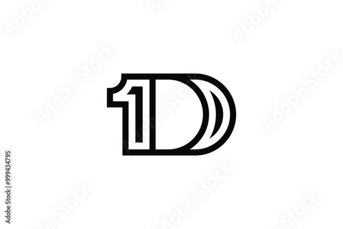 1D logo design concept vector photo