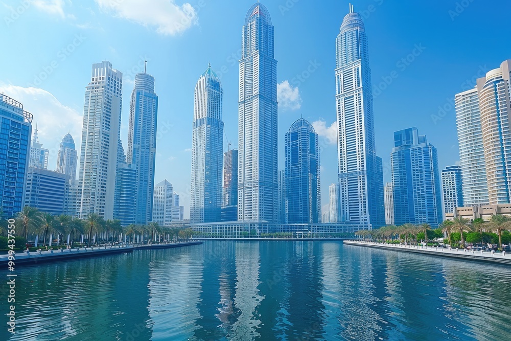 A city downtown area with prominent towers standing tall. A city downtown area with prominent towers standing tall.