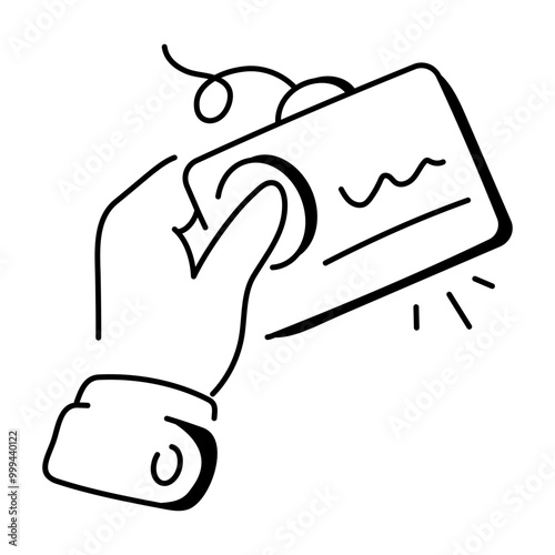 Business card icon in doodle style 

