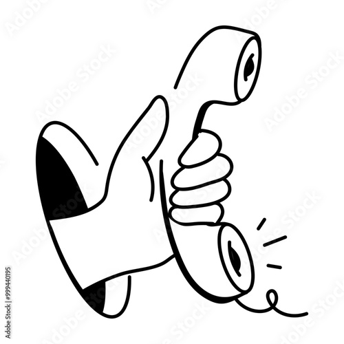 Phone icon in drawing style 

