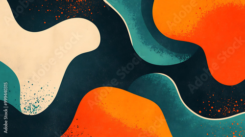 Wallpaper Mural Abstract colorful shapes on a dark background with vibrant splashes. Torontodigital.ca