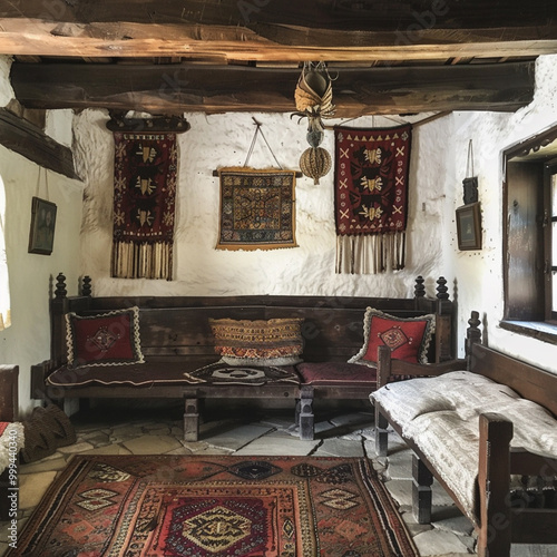 Transylvania, Romania - June 2018: Traditional saxon house interior of the german saxons