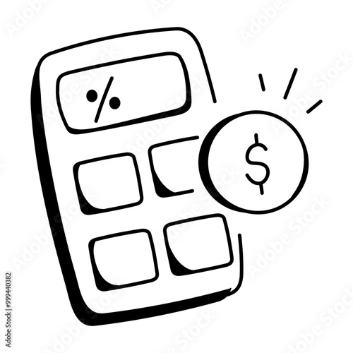 Accounting icon in drawing style 

