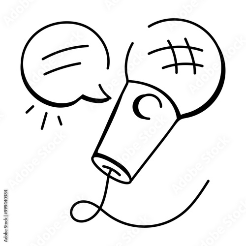 Interview icon in doodle style


