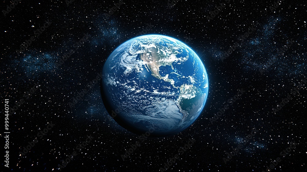 Planet earth globe in space background Planet earth globe in space background