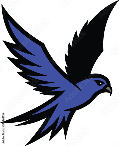 Solid color Mississippi Kite flying animal vector design