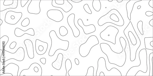 Abstract seamless pattern with lines and stylized height of the topographic contour in lines. Cartography, topology, or terrain path concept. Paper texture Imitation of a geographical map shades