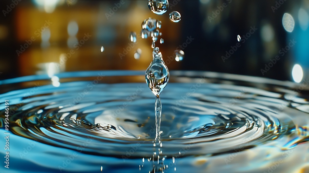 Water Droplet Splashing with Ripples and Bokeh Water Droplet Splashing with Ripples and Bokeh