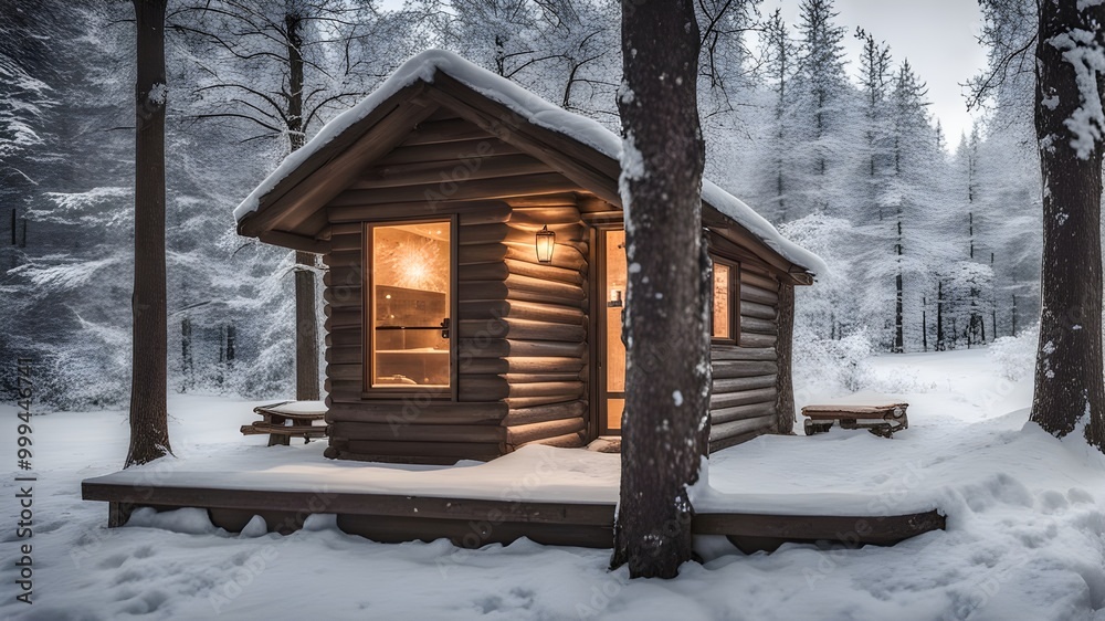cabin with winter cabin with winter