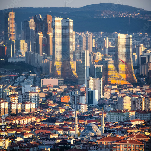 Canvas Print Air view of residential buildings in Istanbul, Turkey