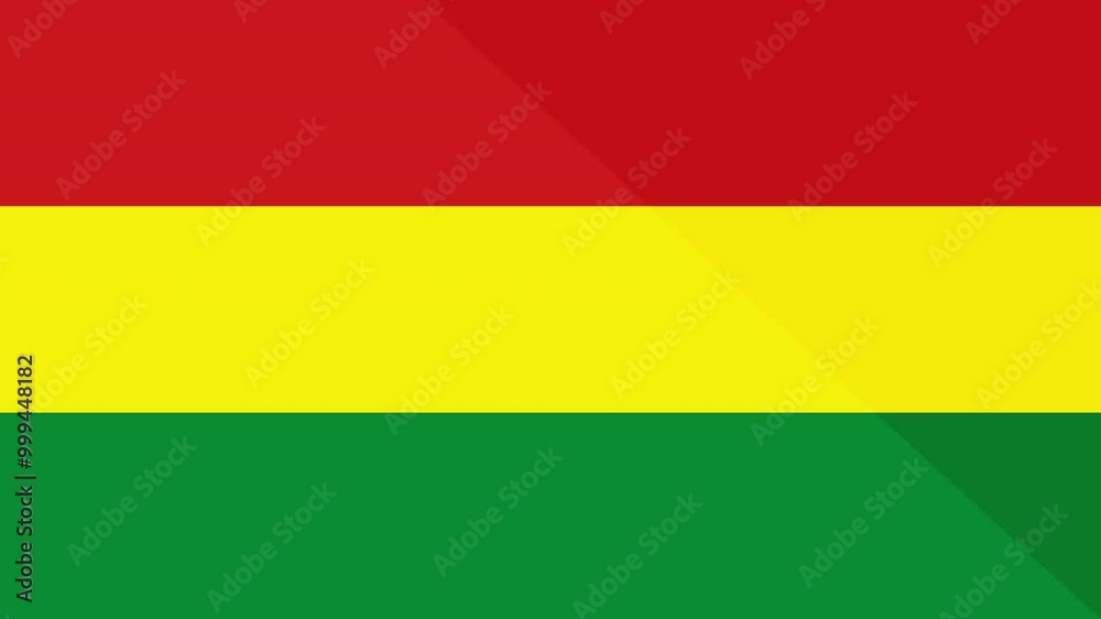 Animation of the appearance and disappearance of a flat flag 2D Bolivia