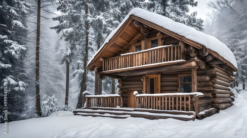 cabin with winter